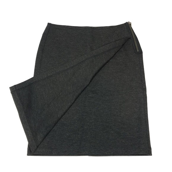 CAbi Size 0 Black Asymmetric Faux Wrap Zipper Stretch Short Pencil Skirt 998 - Picture 2 of 9